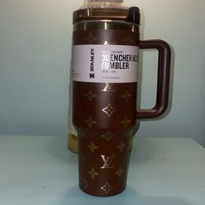 Customized Stanley Cup 40 oz with LV design/logo (brown)